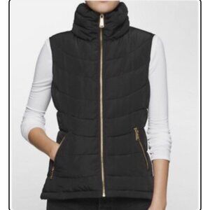 Calvin Klein Quilted Puffer Vest Black and Gold Size XS